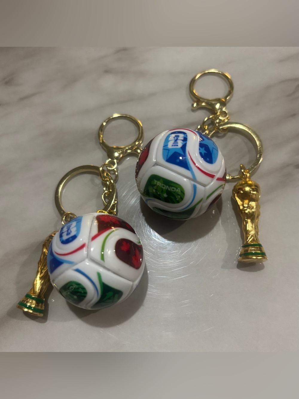 FIFA World Cup Mini Soccer Ball Keychain Pair - Set of 2